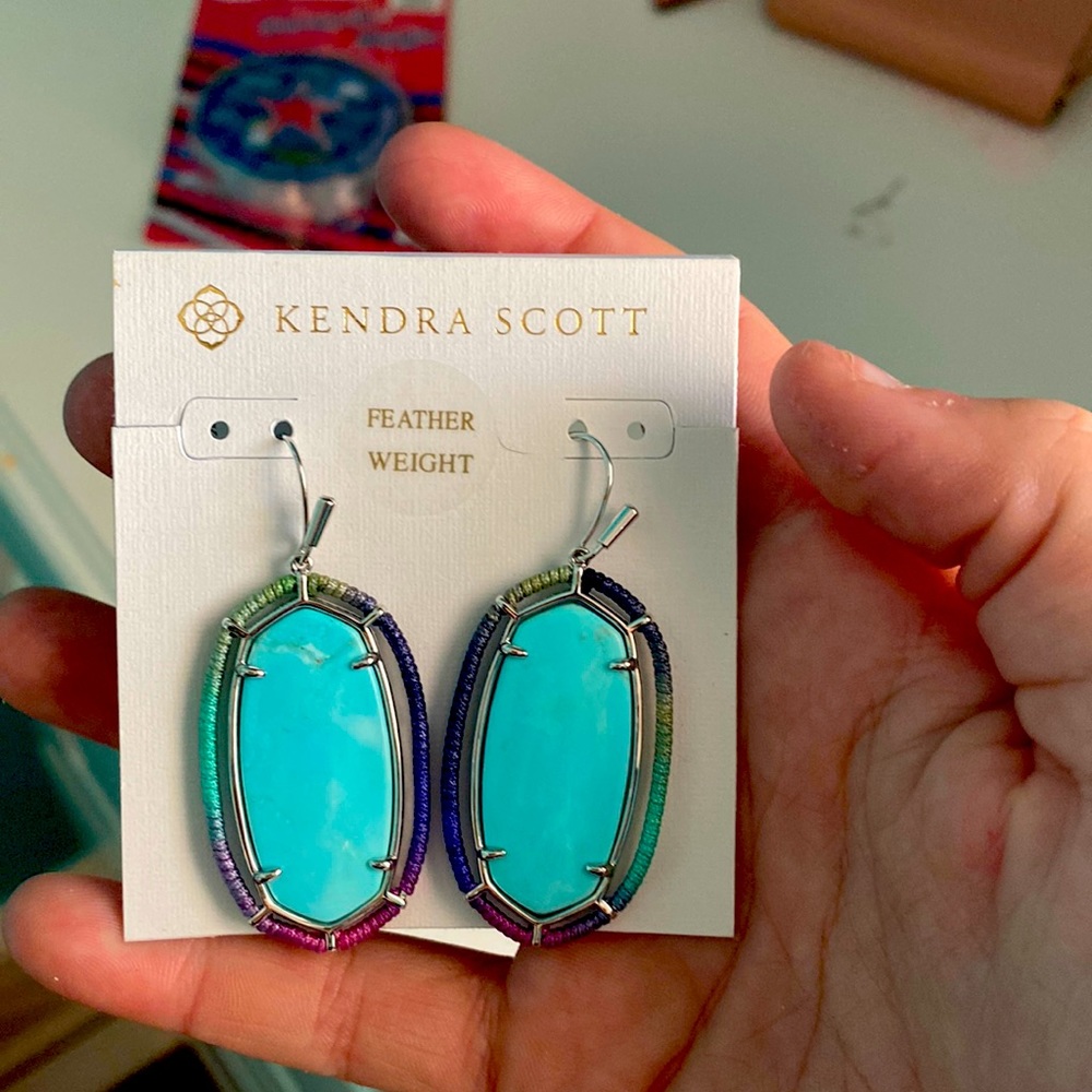 Blue marble Kendra scott earrings